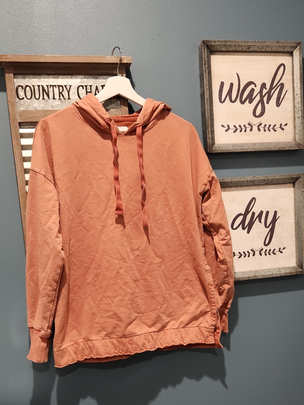 aerie Rust Orange Hooded Pullover Sweatshirt